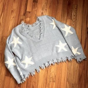 Storia Oversized Rough Edge Star Sweater